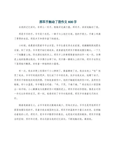 那双手触动了我作文600字