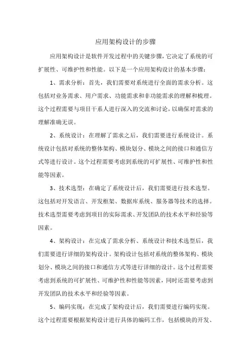 应用架构设计的步骤