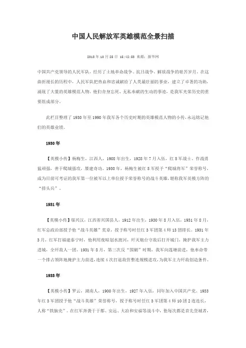中国人民解放军英雄模范全景扫描