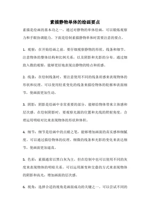 素描静物单体的绘画要点