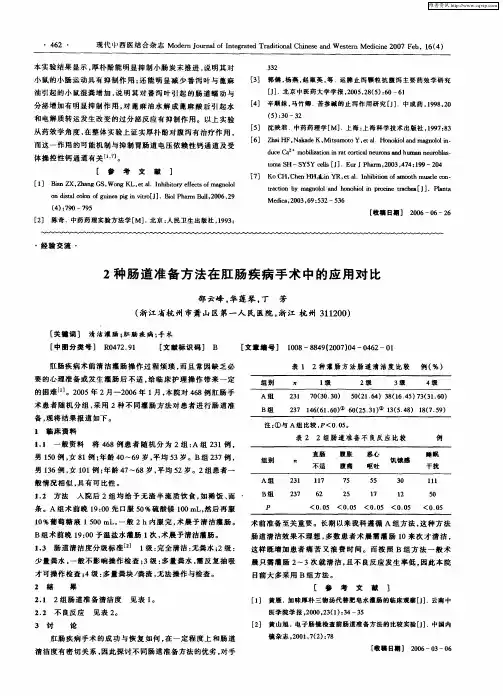2种肠道准备方法在肛肠疾病手术中的应用对比
