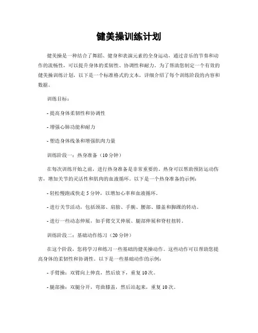 健美操训练计划