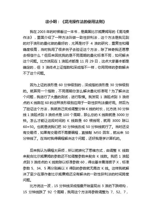 徐小明：《混沌操作法的使用法则》