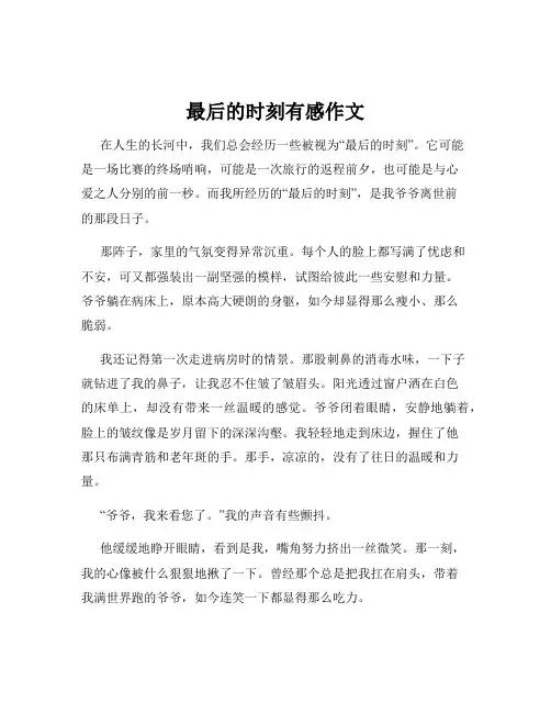 最后的时刻有感作文