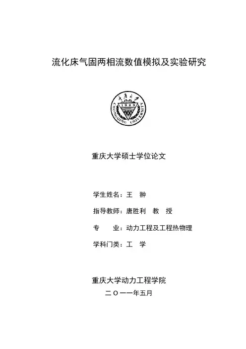 流化床气固两相流数值模拟及实验研究