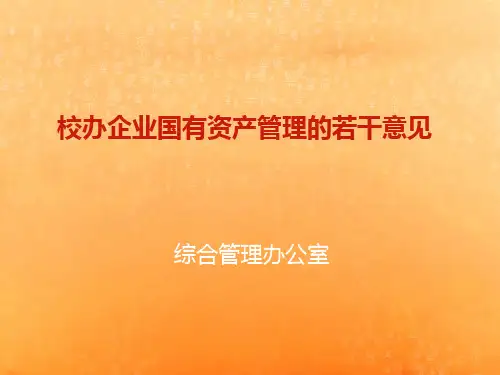 教育部关于加强直属高等学校校办企业国有资产管理的若干意见