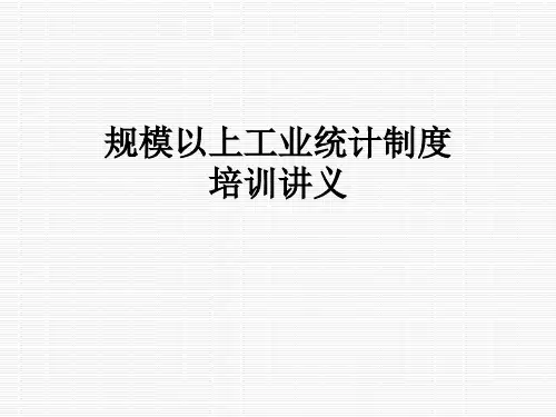 规模以上工业统计制度培训讲义