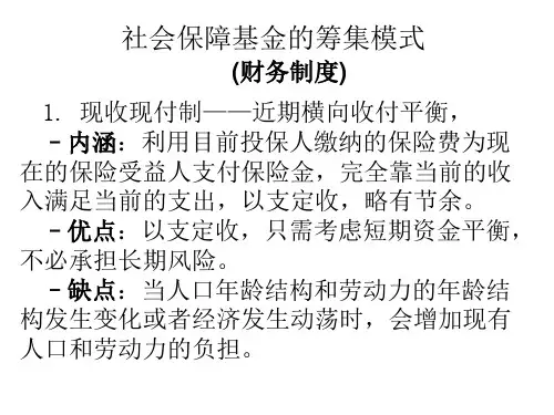 社会保障基金的筹集模式(财务制度)