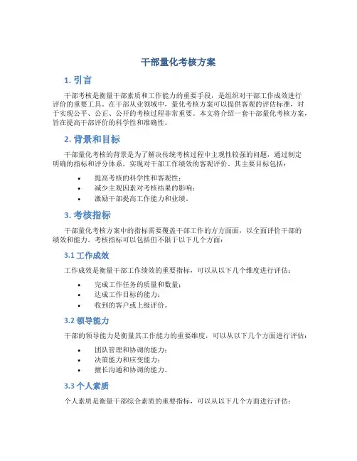 干部量化考核方案