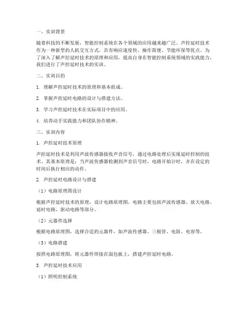 声控延时实训报告