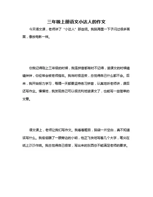 三年级上册语文小达人的作文