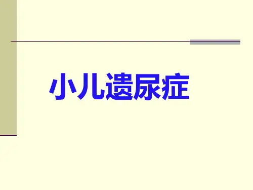 小儿遗尿症医学PPT课件