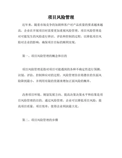 项目风险管理