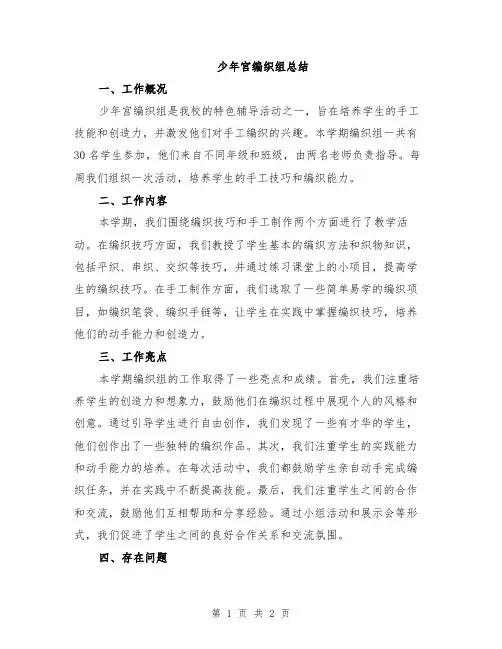 少年宫编织组总结
