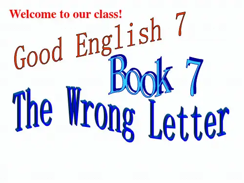 八年级英语      典范英语7 The Wrong Letter 3
