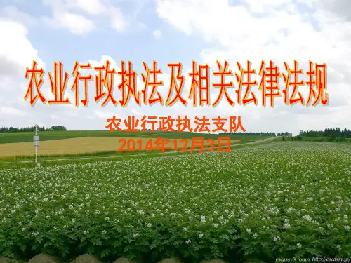 农业行政执法现状及相关法律法规.ppt