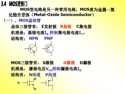 数字电路逻辑设计 第3章2 MOS管