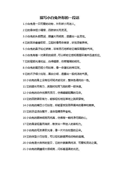 描写小白兔外形的一段话