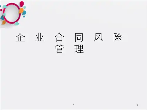 企业合同风险管理PPT课件