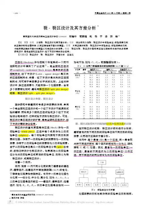 裂_裂区设计及其方差分析