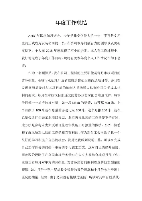2013年度工作总结