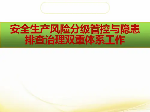 安全生产风险分级管控与隐患排查治理双重体系工作ppt课件讲解学习