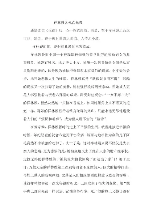 祥林嫂之死亡报告