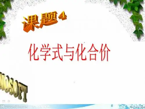 课题4 化学式和化合价