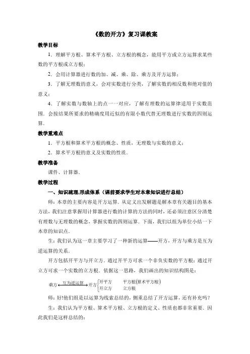 11.3《数的开方》复习课教案