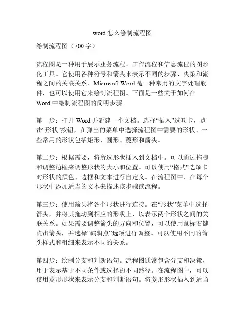 word怎么绘制流程图