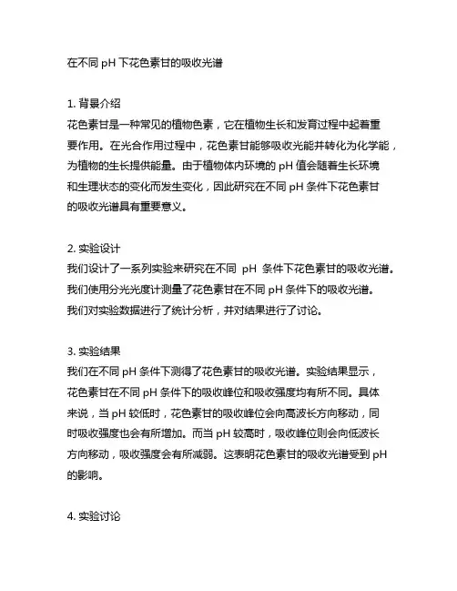 在不同ph下花色素甘的吸收光谱