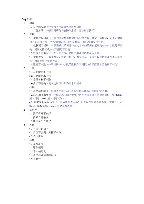 Bug分类