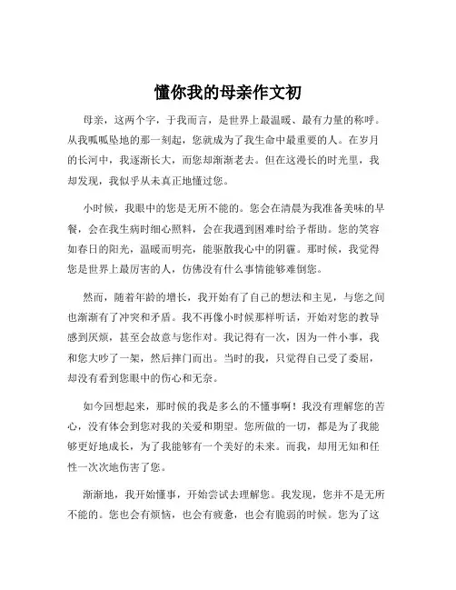 懂你我的母亲作文初