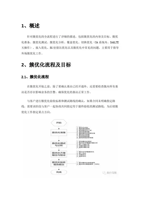 5G  SA无线网络簇优化指导书V1.00
