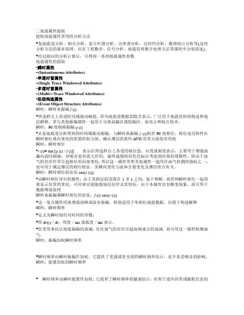地震属性提取
