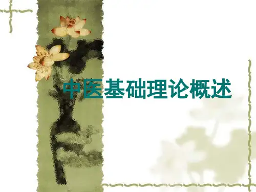中医基础理论概述