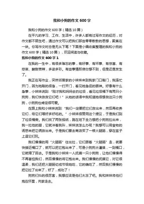 我和小狗的作文600字（精选10篇）