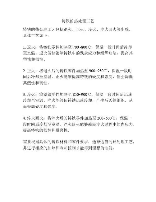 铸铁的热处理工艺