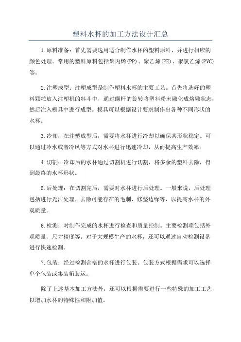 塑料水杯的加工方法设计汇总