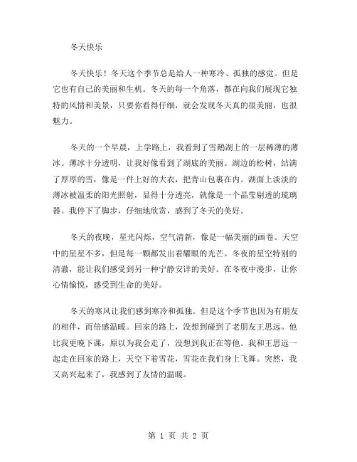 冬天快乐作文范文