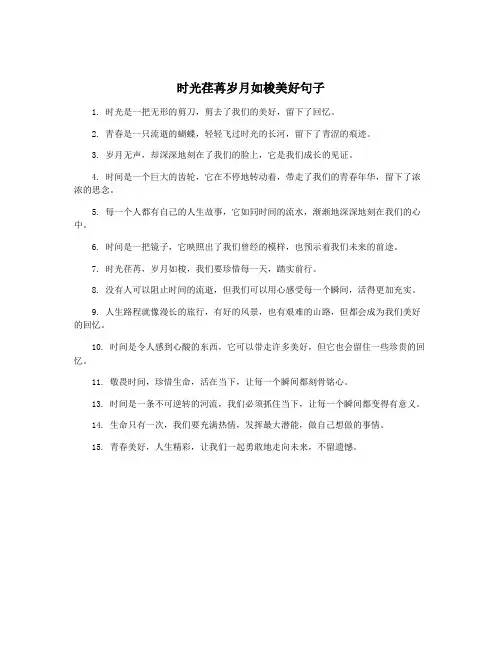 时光荏苒岁月如梭美好句子