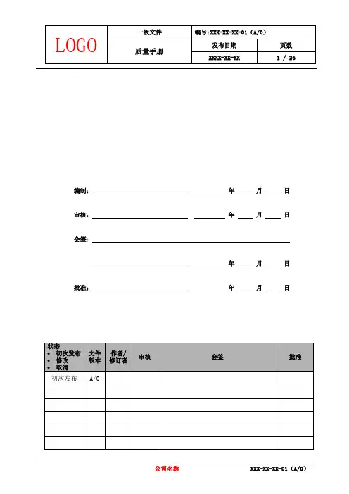 IATF16949：2016新版质量手册