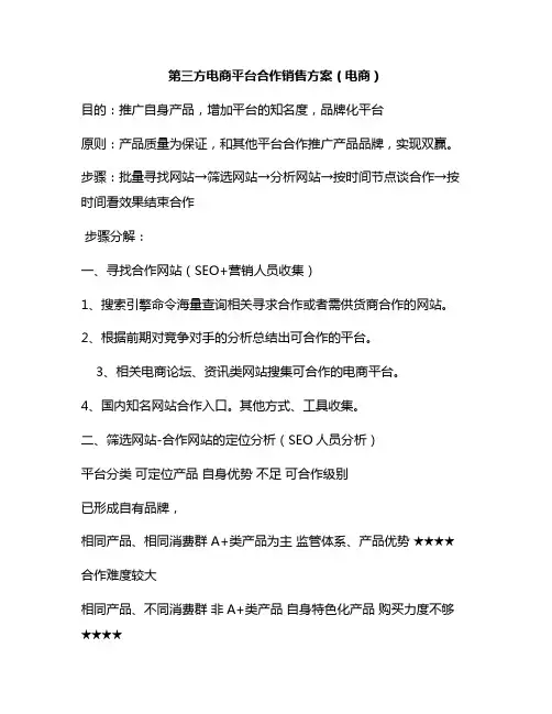 新版关于第三方网络平台合作(三方合作方案范本)