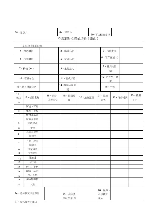 (完整版)桥梁定期检查记录表