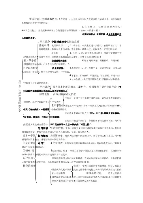 中国封建社会的基本特点