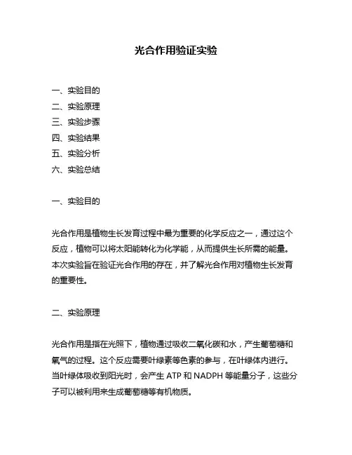 光合作用验证实验
