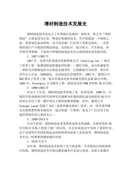 增材制造技术发展史