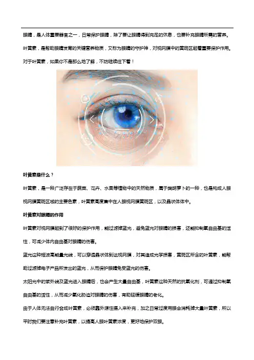 眼睛的守护神——叶黄素什么牌子好？