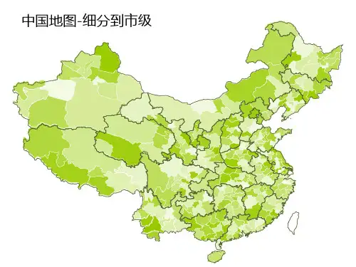 中国地级市及各省份-可编辑标色地图