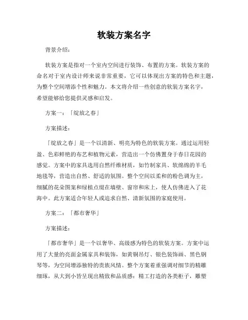 软装方案名字